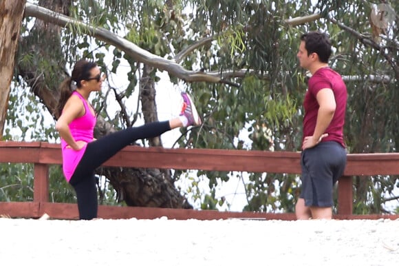 Lea Michele et son ami Jonathan Groff font du sport à Los Angeles, le 24 janvier 2014.