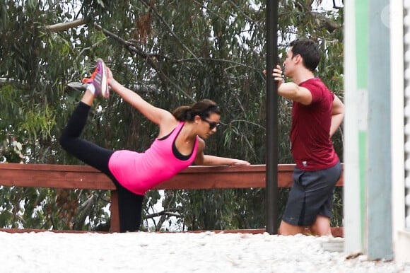 La jolie Lea Michele et Jonathan Groff font du sport à Los Angeles, le 24 janvier 2014.
