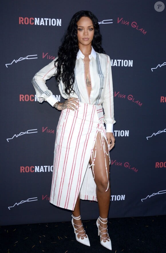 Rihanna lors du brunch pré-Grammys organisé par le label Roc à Beverly Hills, le 25 janvier 2014.