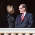 La princesse Charlene et le prince Albert II de Monaco le 27 janvier 2014 lors des célébrations de la Sainte Dévote