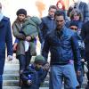 Matthew McConaughey, sa femme Camila Alves et les enfants Levi et Vida se baladent à Rome, le 26 janvier 2014.
