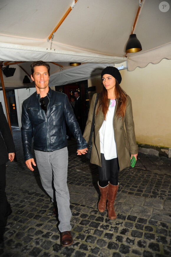 Matthew McConaughey et sa femme Camila Alves à Rome, le 26 janvier 2014.