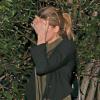 Amber Heard affiche sa bague de fiançailles à West Hollywood, Los Angeles, le 13 janvier 2014.