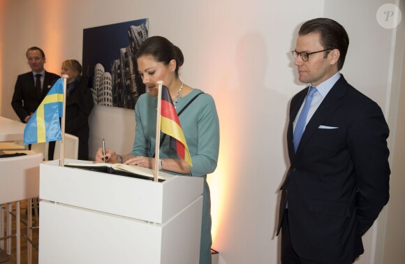 Victoria et Daniel de Suède au siège Ericsson à Düsseldorf, le 29 janvier 2014