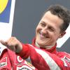 Michael Schumacher après sa seconde place au Grand Prix de San Marin à Imola, le 24 avril 2005