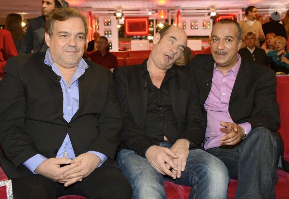 EXCLU - Didier Bourdon, Bernard Campan et Pascal Legitimus lors de l'enregistrement de l'émission Vivement Dimanche à Paris le 29 janvier 2013. L'émission sera diffusée le 2 février