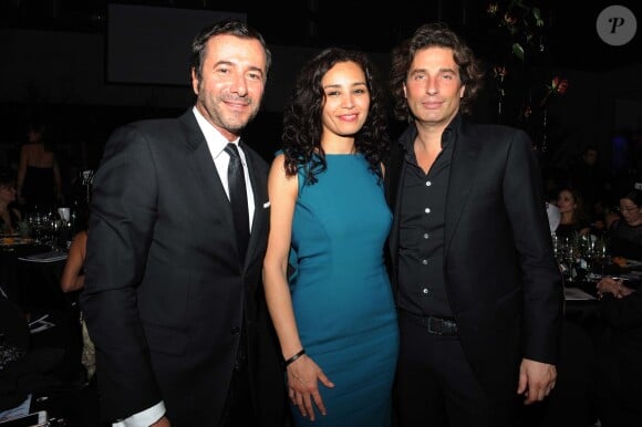Bernard Montiel, Aïda Touihri, Richard Orlinski lors de la soirée de gala de la fondation Womanity à Genève le 30 janvier 2014