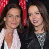 La princesse Stéphanie de Monaco et sa fille Pauline Ducruet ont assisté à la première journée du Festival du Cirque New Generation, le 1er février 2014 sous le chapiteau de Fontvieille à Monaco