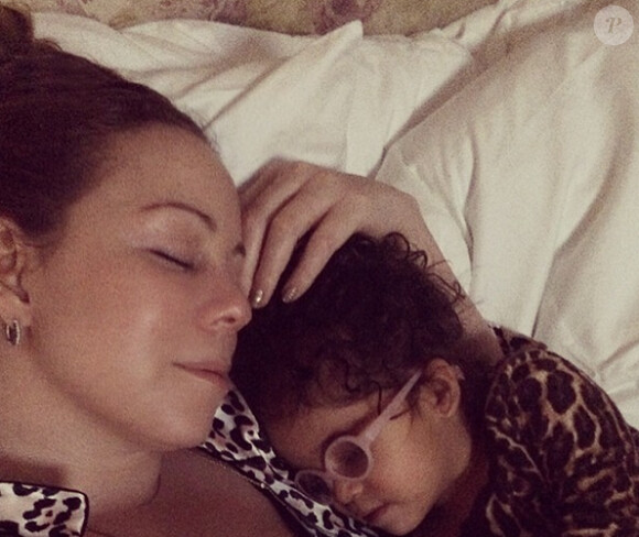 Mariah Carey avec sa fille Monroe, le 21 janvier 2014.