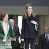 La princesse Letizia d'Espagne présidait le 4 février 2014 à Madrid, dans le cadre de la Journée mondiale contre le cancer, la troisième édition du Forum contre la cancer - ''Pour une approche intégrale''.