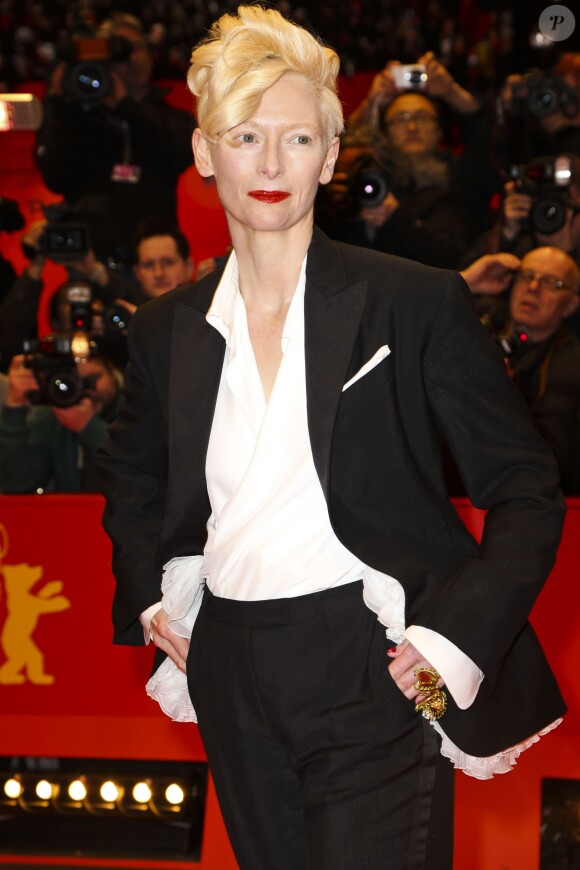 Tilda Swinton lors de l'ouverture du 64e Festival International du film de Berlin le 6 février 2014.