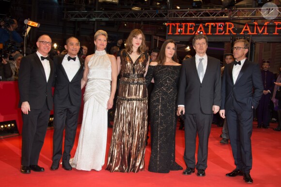 James Schamus, Tony Leung, Trine Dyrholm, Barbara Broccoli, Michel Gondry et Christoph Waltz lors de l'ouverture du 64e Festival International du film de Berlin le 6 février 2014.