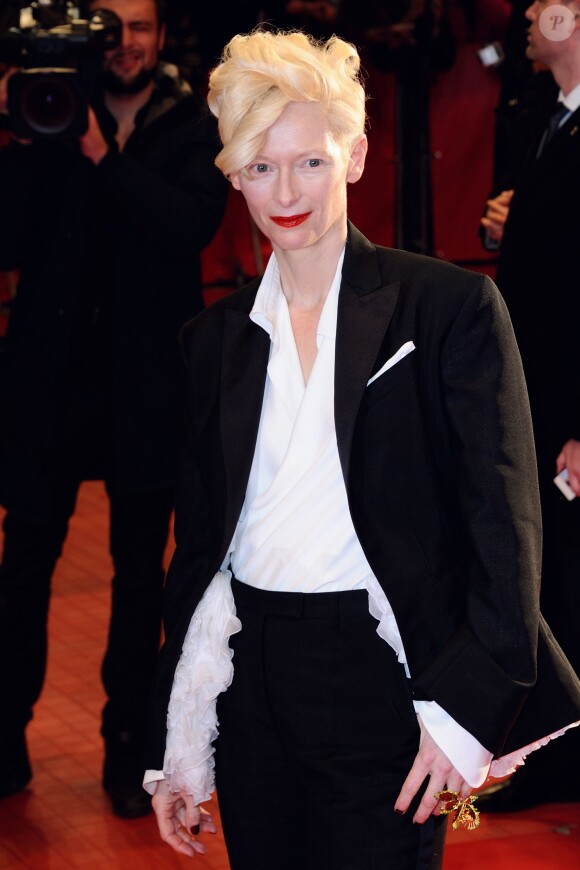 Tilda Swinton lors de l'ouverture du 64e Festival International du film de Berlin le 6 février 2014.