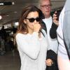 Eva Longoria arrive à Los Angeles, en provenance de Paris, le 6 février 2014.