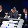 Matt Damon, George Clooney, Jean Dujardin sur le plateau de l'émission Che Tempo Che Fa à Milan, le 9 février 2014.