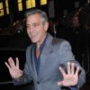 George Clooney sort de l'émission Che Tempo Che Fa à Milan, le 9 février 2014.