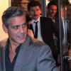 George Clooney est allé dîner au restaurant italien "Il Pontaccio" à Milan, le 9 février 2014, avec l'équipe du film The Monuments Men.