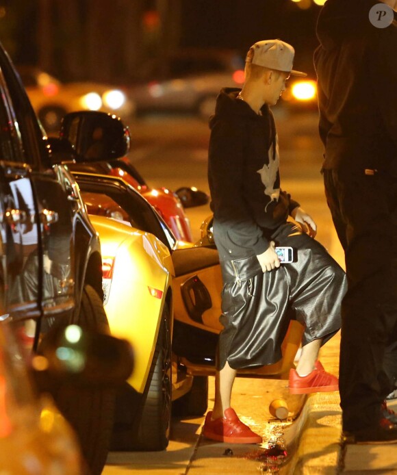 Exclusif - Justin Bieber fait la fête à Miami, le 22 janvier 2014, quelques heures avant son arrestation.