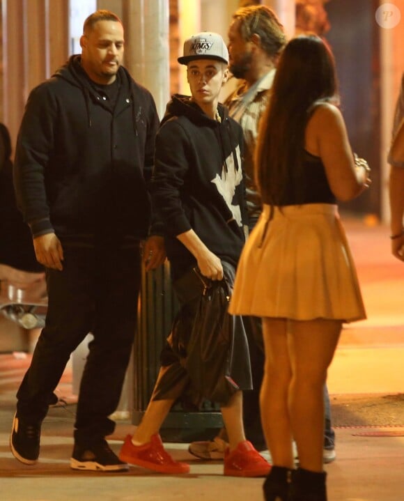Exclusif - Justin Bieber fait la fête à Miami avec Chantel Jeffries, le 22 janvier 2014, quelques heures avant son arrestation.