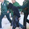 Exclusif -  Khalil Sharieff, l'acolyte de Justin Bieber, arrive au commissariat à Miami, le 23 janvier 2014.
