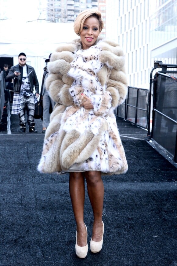 Mary J. Blige lors de la Mercedes Benz Fashion Week à New York, le 10 février 2014.
