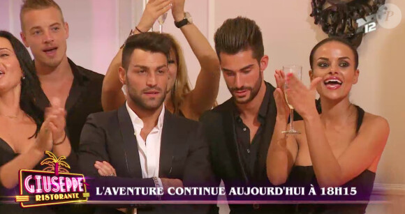 Giuseppe en larmes le jour de son anniversaire, en pensant à ses enfants dans "Giuseppe Ristorante, une affaire de famille". Le 11 février 2014.