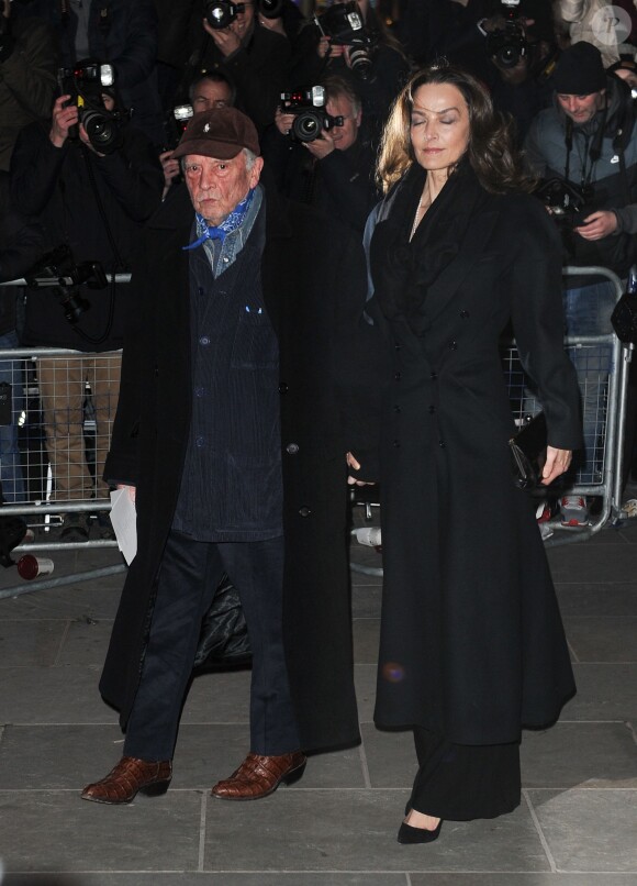 David Bailey et sa femme Catherine arrivant à la National Portrait Gallery pour la soirée Portrait Gala 2014, le 11 février 2014 à Londres.