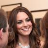 Kate Middleton, habillée en Jenny Packham et parée d'un collier de diamants prêté par Elizabeth II, à la National Portrait Gallery lors de la soirée Portrait Gala 2014, le 11 février 2014 à Londres.