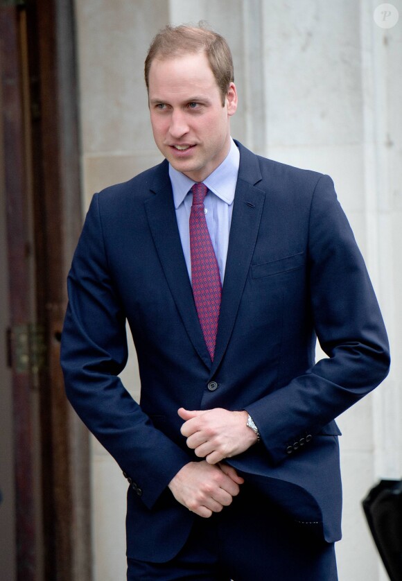 Le prince William, duc de Cambridge, assiste à un symposium (conférence scientifique) du "United for Wildlife" au Zoological Society à Londres le 12 février 2014.