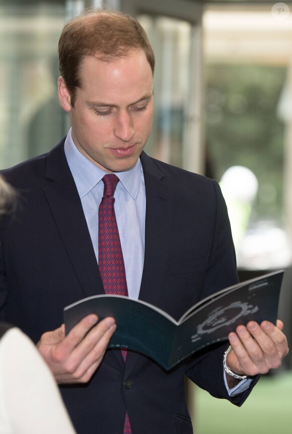Le prince William, duc de Cambridge, assiste à un symposium (conférence scientifique) du "United for Wildlife" au Zoological Society à Londres le 12 février 2014.