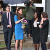 Kate Middleton se déplaçait au lycée de Northolt, dans l'ouest de Londres, le 14 février 2014 pour l'inauguration officielle d'un nouveau site de l'association The Art Room, dont elle est la marraine.