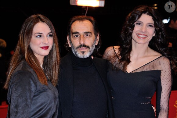 Popi Tsapanidou, Vangelis Mourikis et Vicky Papadopoulou lors de la cérémonie de clôture du 64e festival international du film de Berlin, La Berlinale, le 15 février 2014.