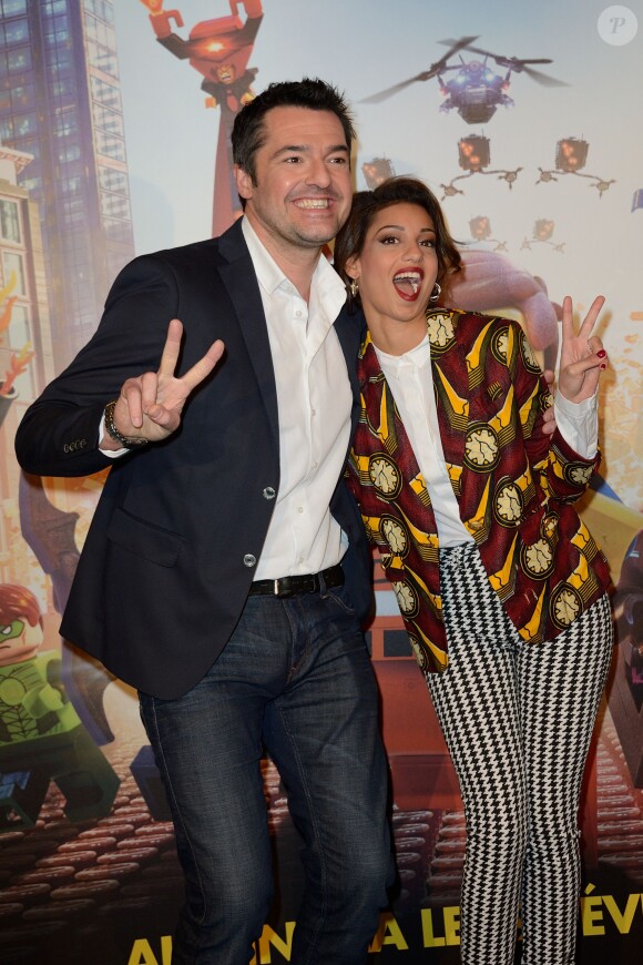 Arnaud Ducret et Tal lors de l'avant-première du film La Grande Aventure Lego au cinéma Gaumont Opéra à Paris, le 16 février 2014