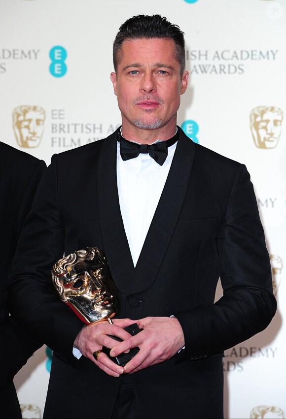 Brad Pitt lors de la cérémonie des BAFTA Awards à Londres, le 16 février 2014.