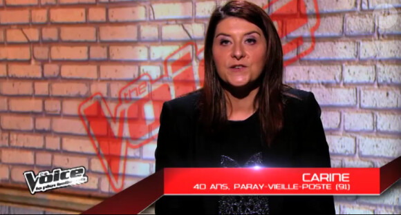 Carine dans The Voice 3 sur TF1 le samedi 8 février 2014