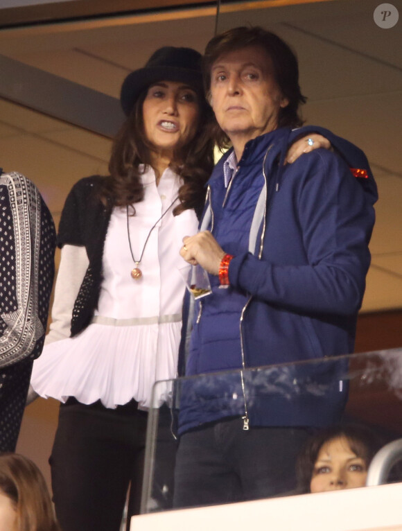 Paul McCartney et sa femme Nancy au Super Bowl le 2 février 2014
