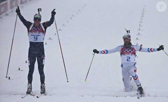 Martin Fourcade a terminé second du mass start en biathlon, décrochant une médaille d'argent au cours d'une course haletante, le 18 février 2014 lors des Jeux olympiques de Sotchi