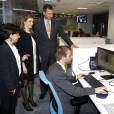  Felipe et Letizia d'Espagne inauguraient le 13 février 2014 les nouveaux locaux de l'agence de presse EFE, avenue de Burgos, à Madrid. 