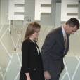  Felipe et Letizia d'Espagne inauguraient le 13 février 2014 les nouveaux locaux de l'agence de presse EFE, avenue de Burgos, à Madrid. 