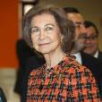 La reine Sofia d'Espagne lors du 25e anniversaire de Servimedia, le 14 février 2014