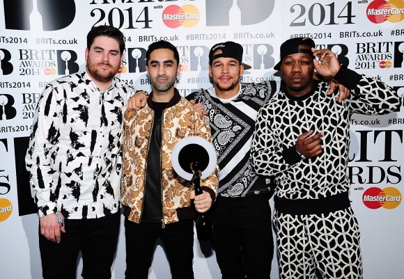 Rudimental, récompensé du prix du Single de l'année, lors des Brit Awards 2014, le 19 février 2014 à Londres.
