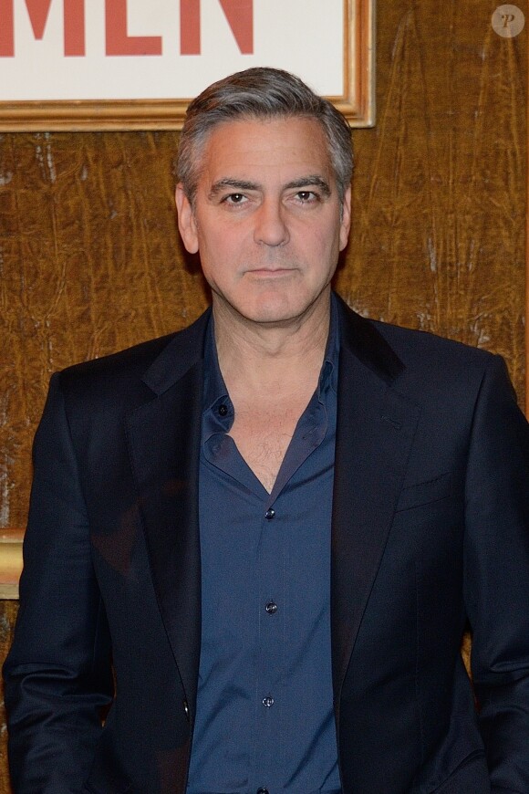 George Clooney lors du photocall du film Monuments Men à Paris le 12 février 2014