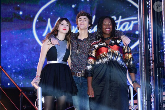 Nouvelle Star 2014 - Pauline, Alvaro et Yseult sur le huitième prime de la "Nouvelle Star 2014", le 6 février 2014.