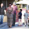 Britney Spears est allée déjeuner avec ses enfants Jayden et Sean et son boyfriend David Lucado à Calabasas, Le 21 février 2014.