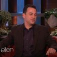 Jimmy Kimmel révèle à Ellen DeGeneres que sa femme est enceinte. Février 2014.