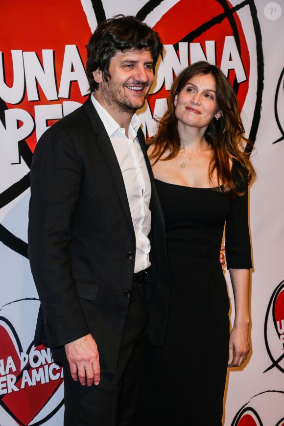 Fabio De Luigi et Laetitia Casta lors de l'avant-première du film Una Donna per Amica à Rome le 24 février 2014