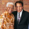 Nelson Mandela et Mohamed Ali au Tribeca Grill de New York le 12 mai 2005