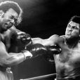 Mohamed Ali face à George Foreman lors de con championnat du monde du 29 octobre 1974 à Kinshasa au Zaïre