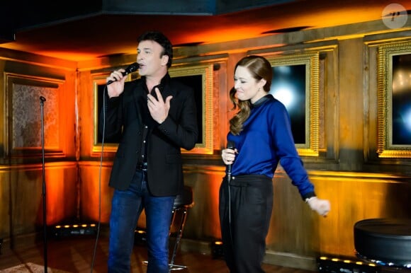 Tony Carreira et Natasha St-Pier. Showcase pour le lancement de l'album de Tony Carreira, Nos fiancailles, France/Portugal, au No Comment à Paris, le 23 janvier 2014.