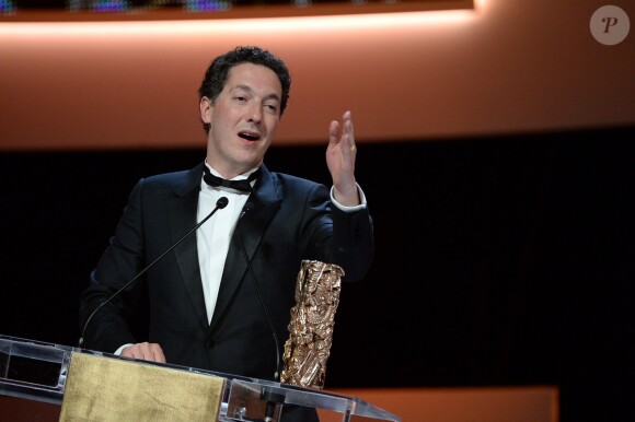 Guillaume Gallienne heureux et primé à la 39e cérémonie des César du Cinéma à Paris, le 28 février 2014.